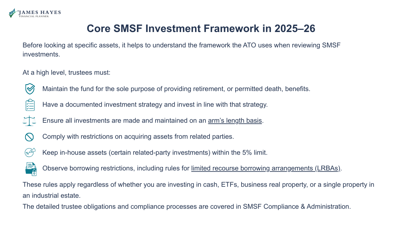 Core SMSF Investment Framework
