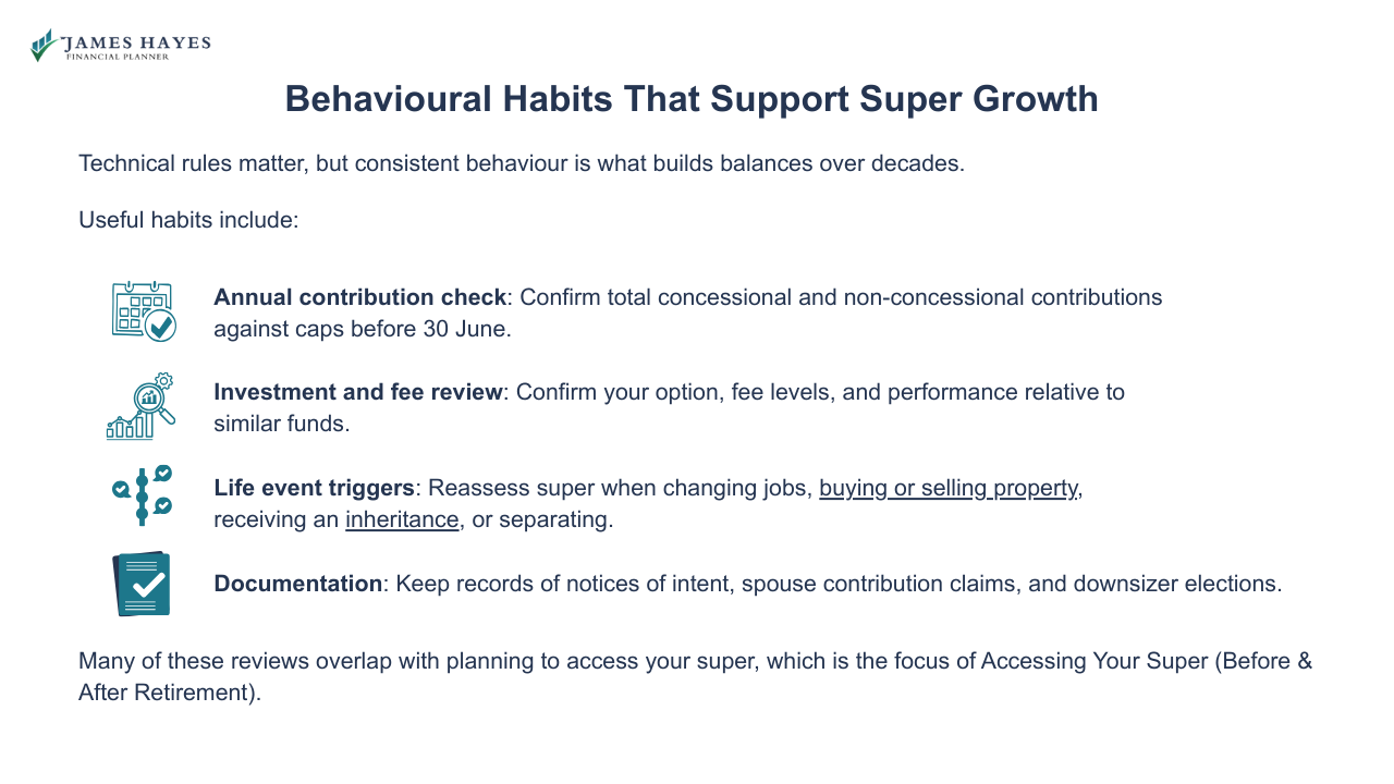 Behavioural habits that support super growth