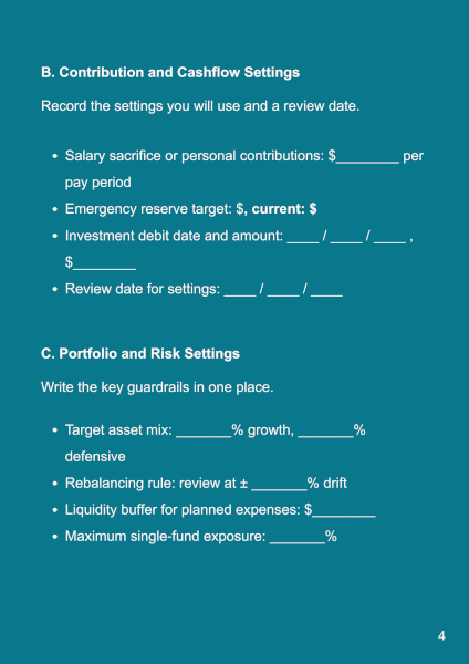 Image describing the contents of page 4 of the financial milestones roadmap ebook