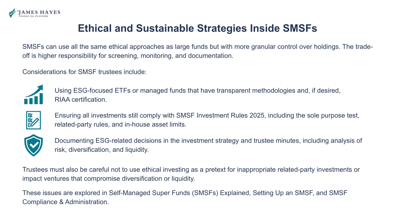 Ethical and sustainable strategies inside SMSFs