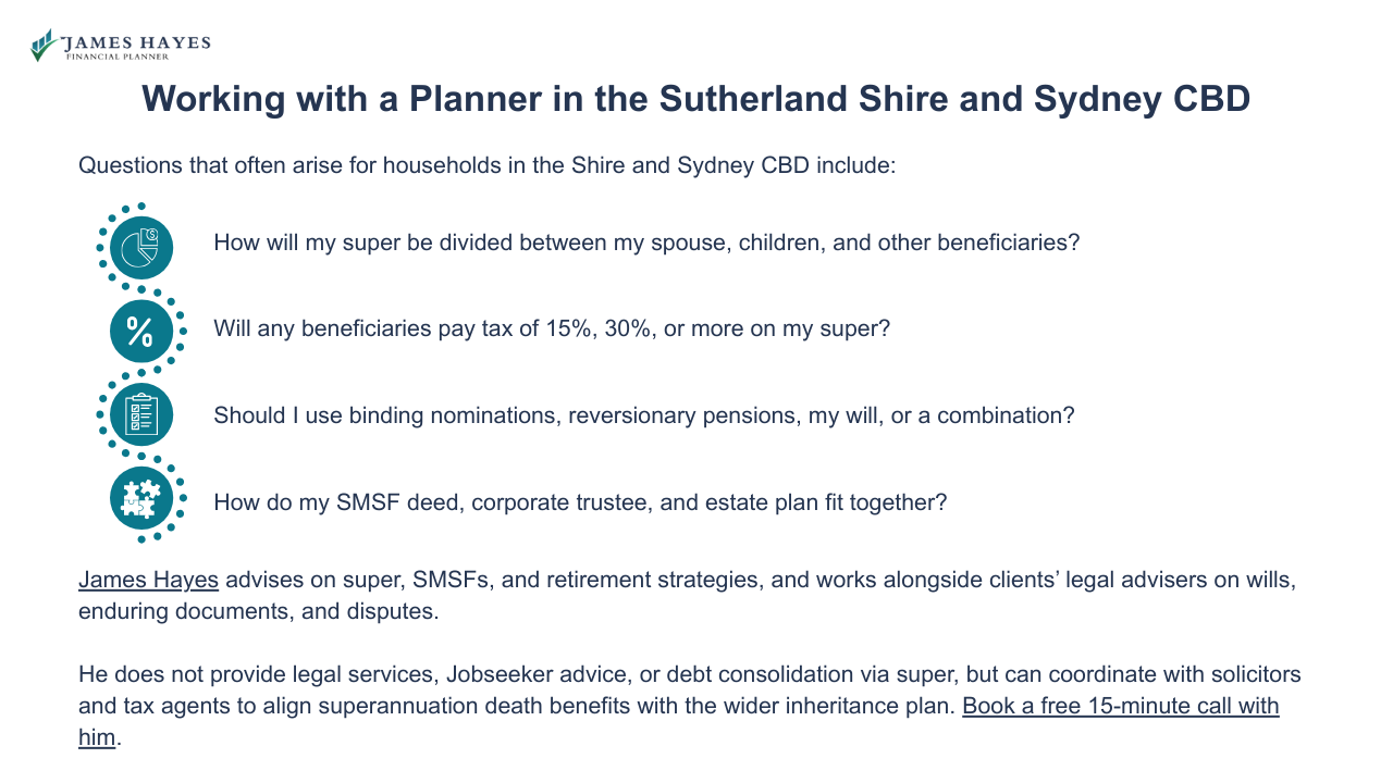 Working with a planner in the Sutherland Shire and the Sydney CBD