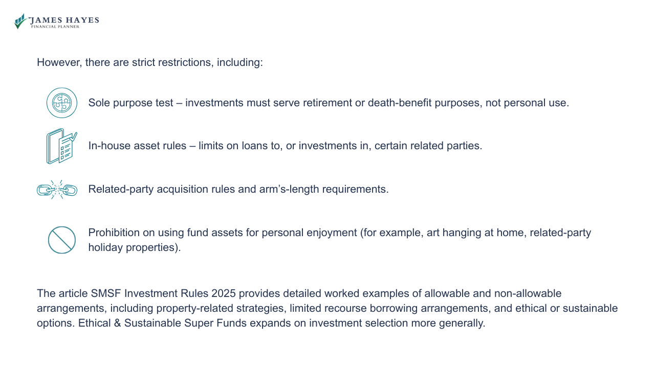 Investment flexibility and restrictions