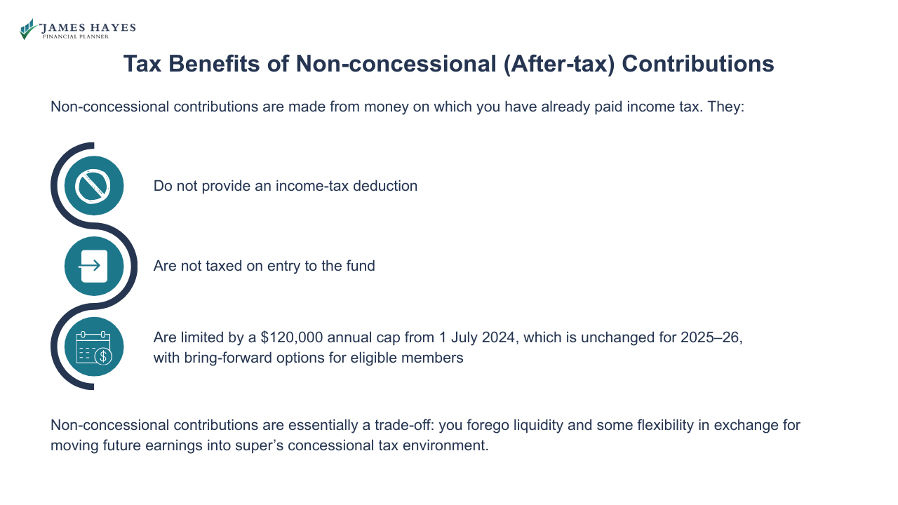 Tax benefits of non-concessional contributions