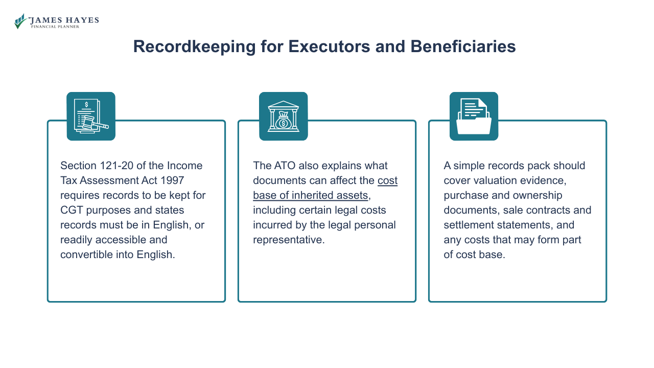 Recordkeeping for executors and beneficiaries