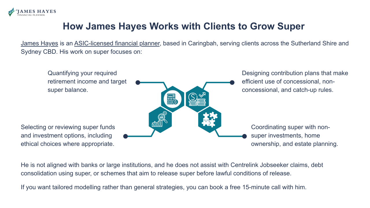 How James Hayes works with clients to grow super
