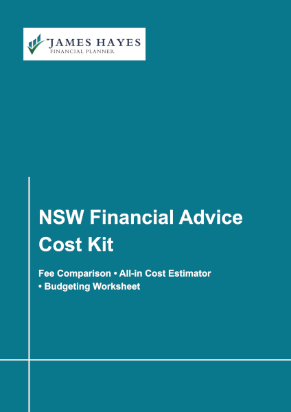 Image showing the cover page of the ebook NSW financial adviser cost kit