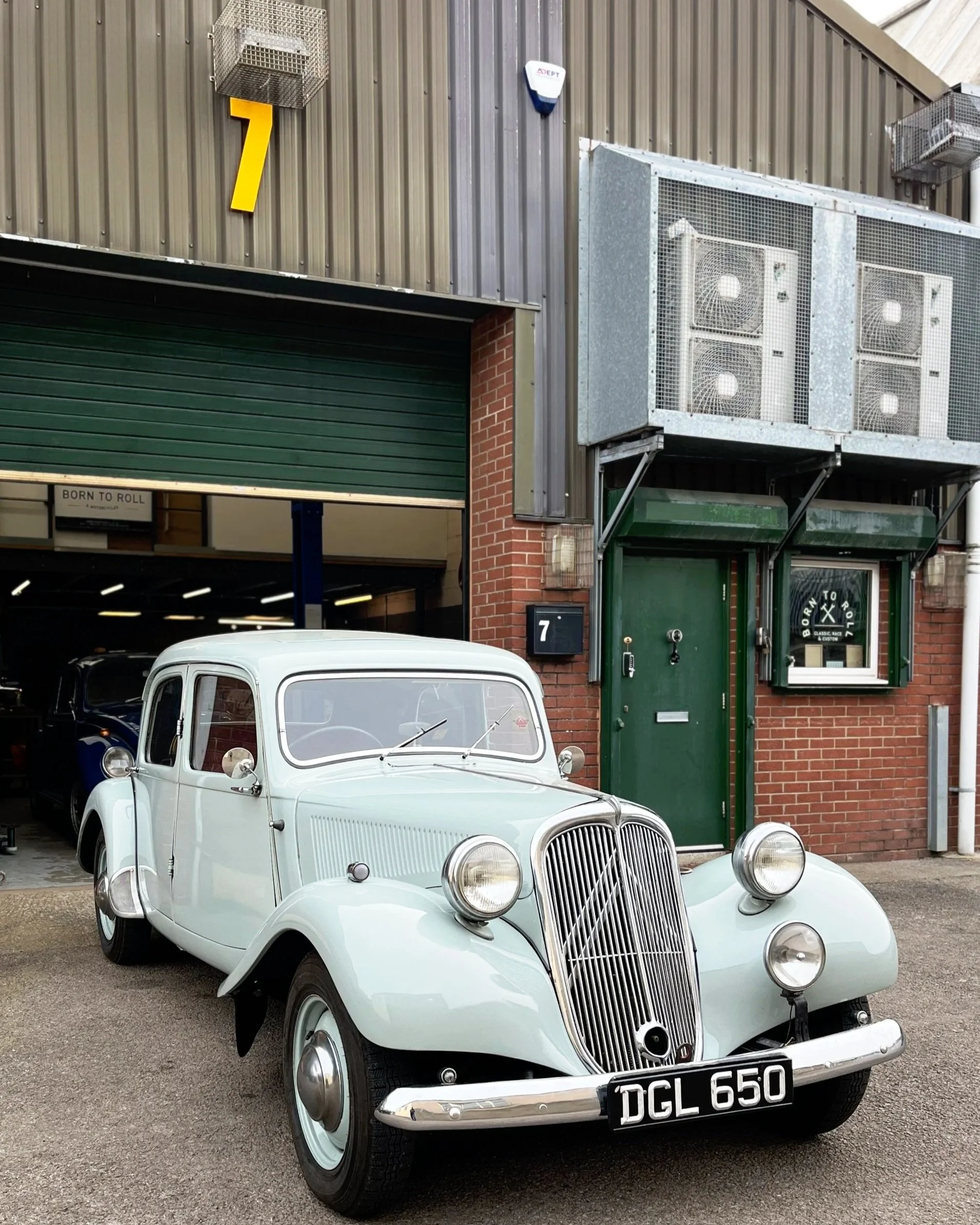 classic citroen traction avant light 15 for electrical rewire at our bristol workshop