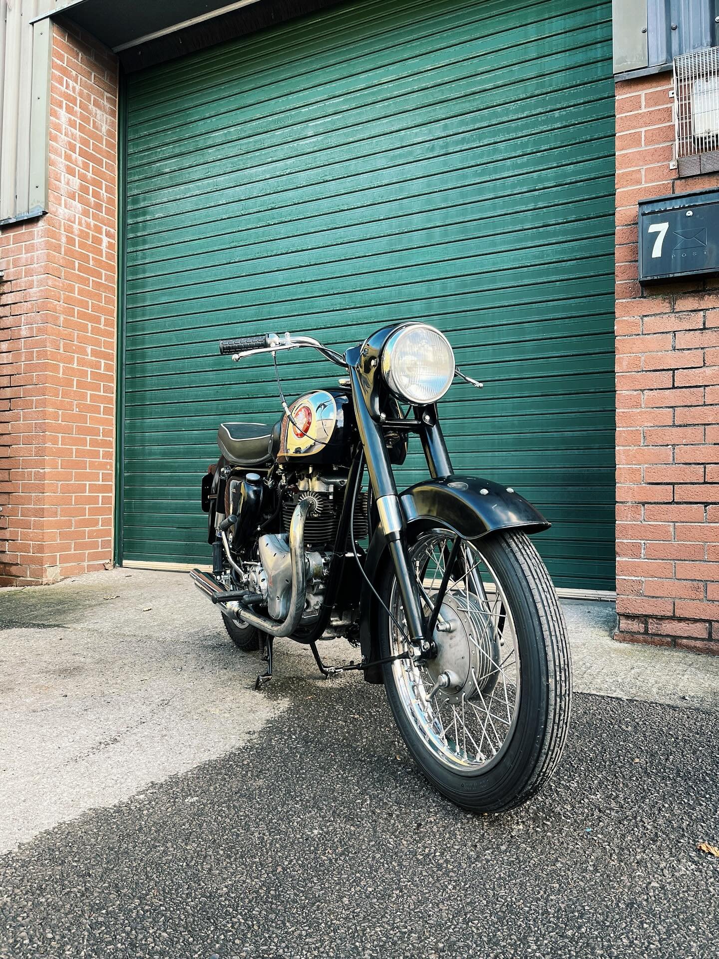 1956 BSA swing arm A10 handed back to the customer after a recommission this morning. It was an export and called a Royale in the States. The pre-unit engine has been well looked after previously, so ran sweet and needed very little to get it back to