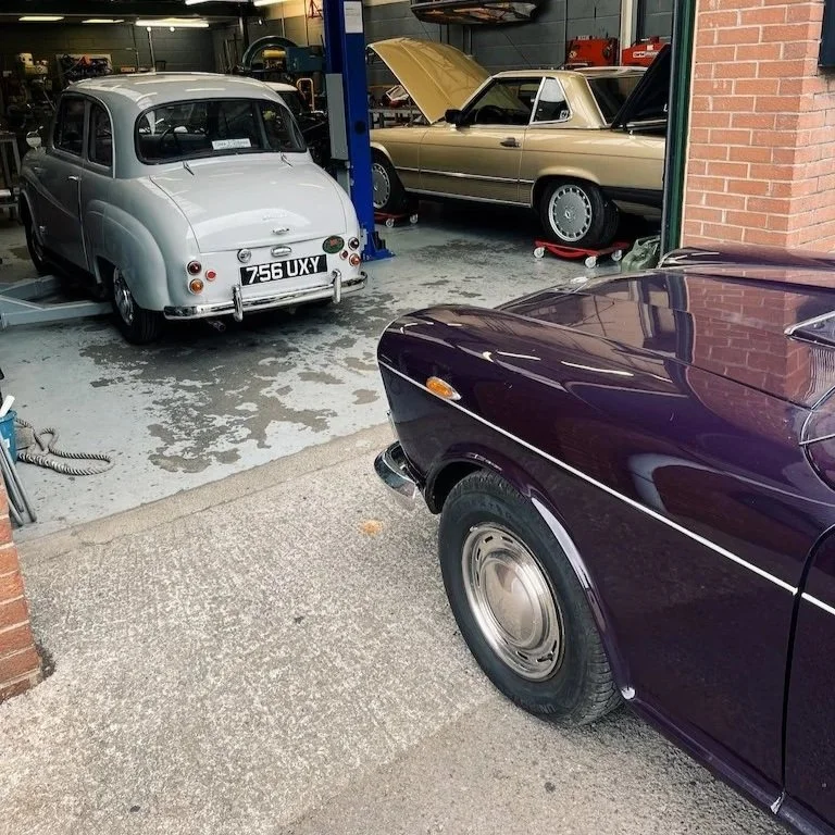 classic cars in for servicing in bristol