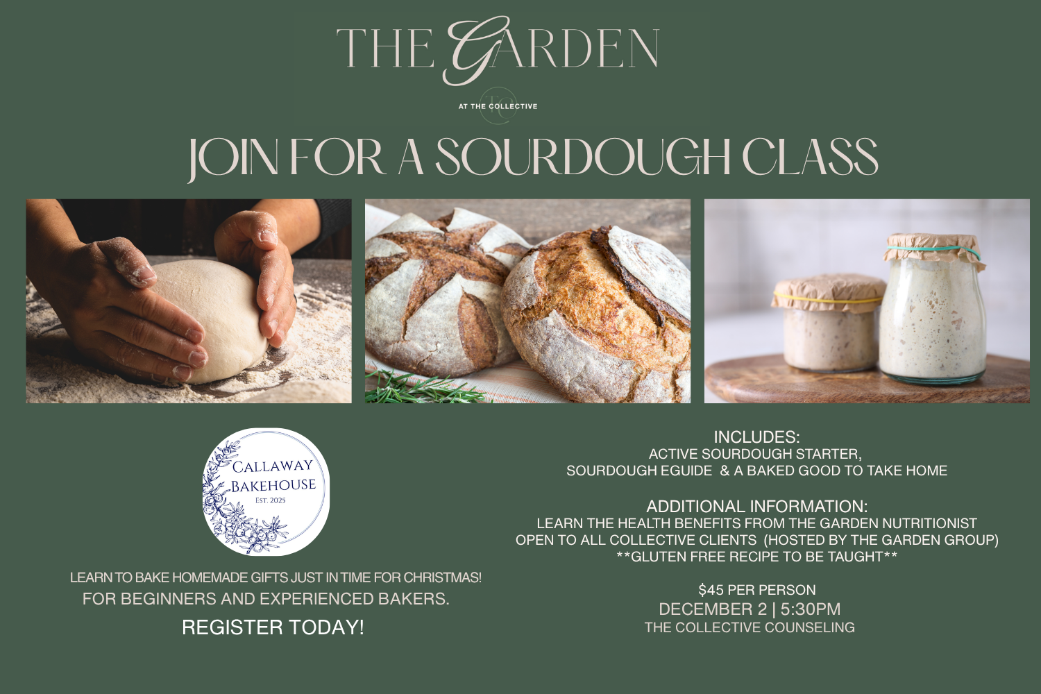 Sourdough Class with The Garden at The Collective