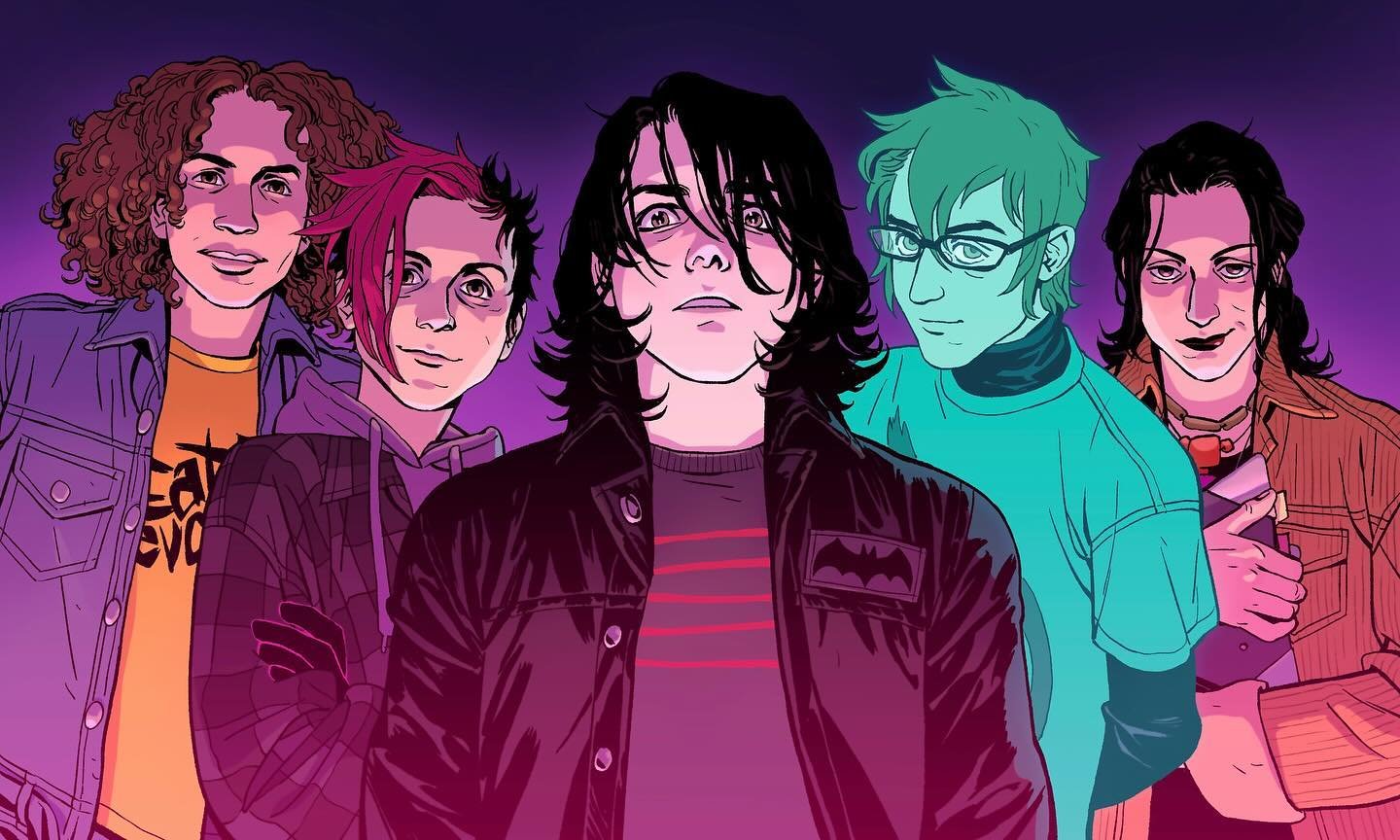 continuing our tradition of redrawing this main cast image each time we release a new issue of deathwish! we usually print this thang on our business/thank you cards, which we haven&rsquo;t used in a while because we did NOT end up liking version no.