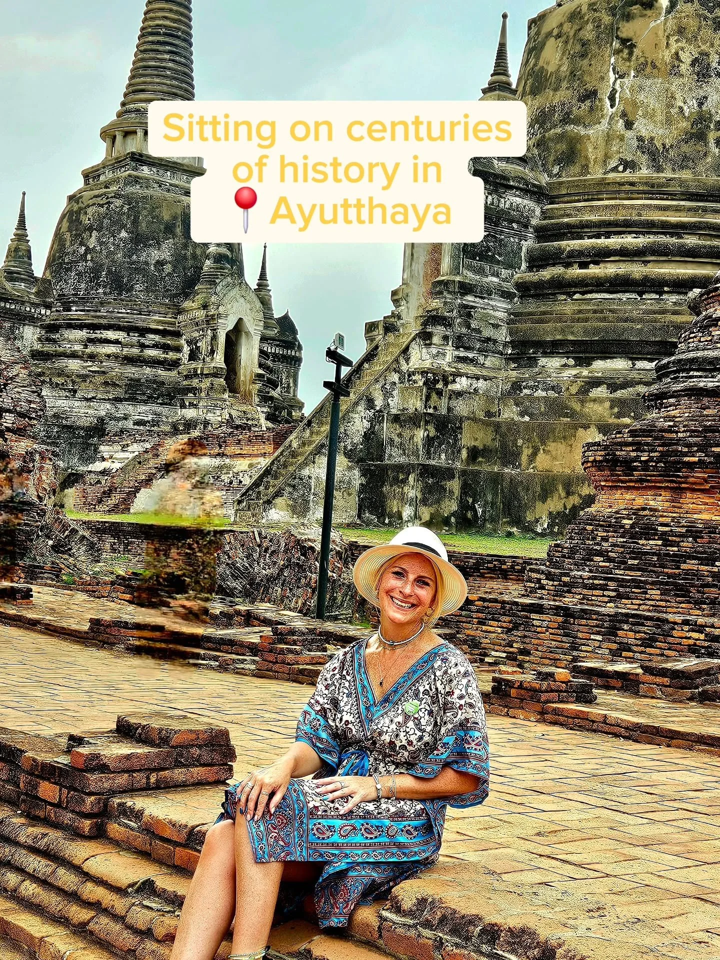 Sitting on centuries of history in
 📍Ayutthaya ✨🇹🇭

This ancient city was once Thailand&rsquo;s 2nd capital, and finally getting to explore it felt surreal. On our day trip from Bangkok, we wandered the Ayutthaya Royal Palace, explored the vibrant
