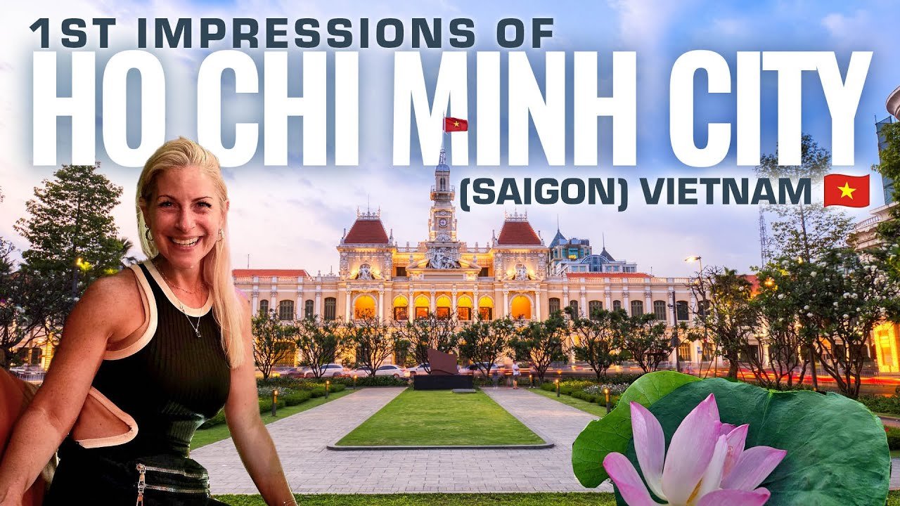 Vietnam travel guide video thumbnail featuring Hanoi, Ho Chi Minh City, Hoi An, Da Nang, Phú Quốc, and Nha Trang highlights for planning your trip