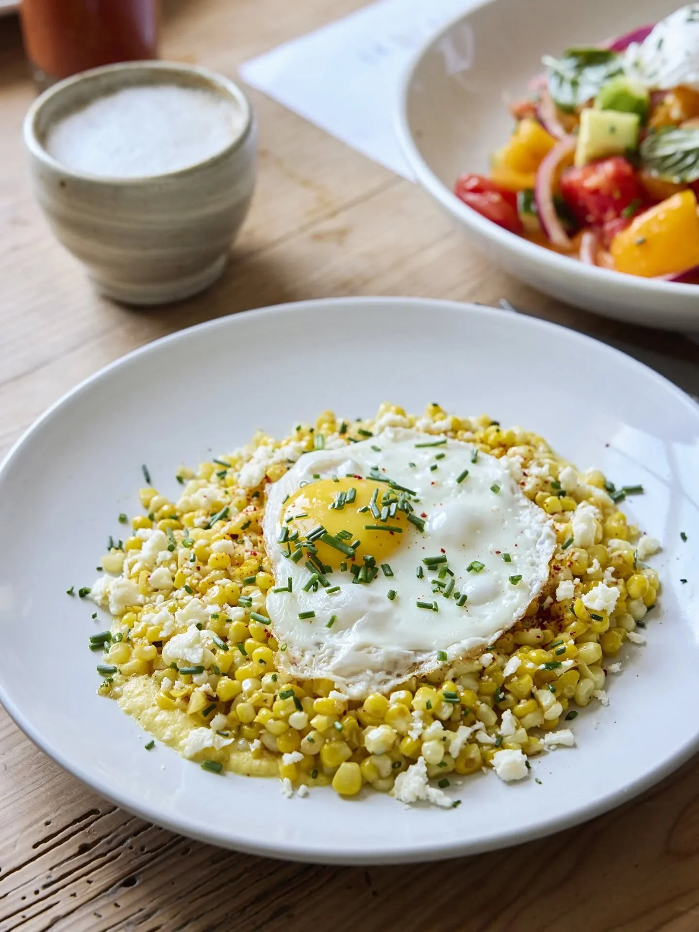 {le moment du ma&iuml;s!}

This week's favorite late summer stunner! 🌽

Sweet Corn
(Corn Pur&eacute;e | Chili Flake | Feta Crumble | Fried Egg
.
.
#LePercheHudson  #hudsonvalley #hudsoneats #hudsonny #warrenstreet #bakery #restaurant #frenchtwist #b