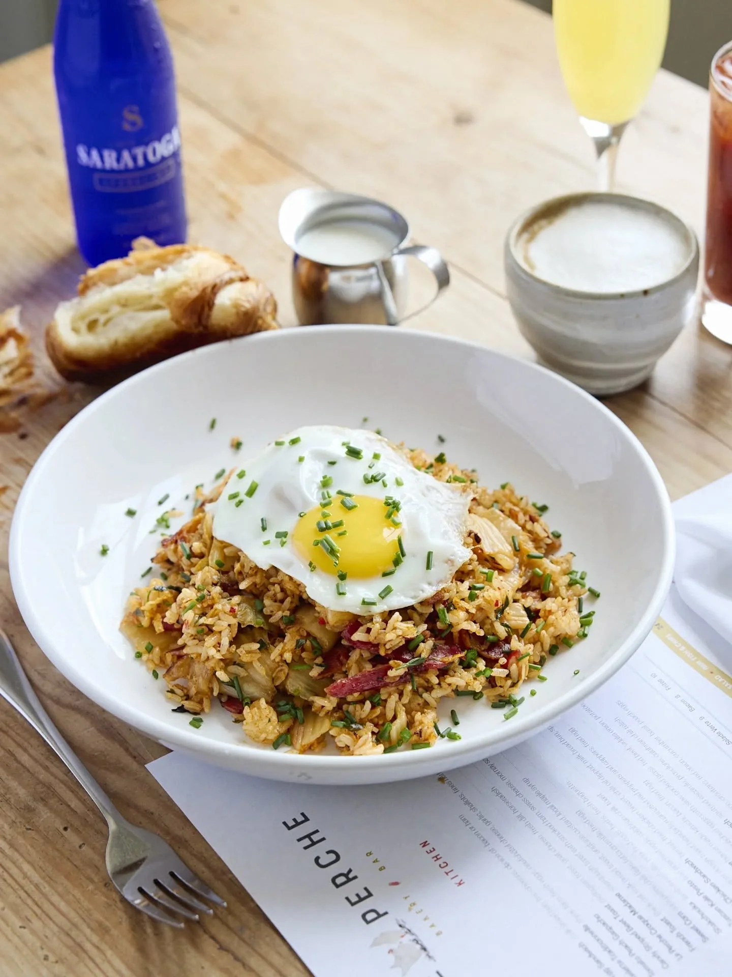 {l'heure du brunch est arriv&eacute;e!}

Outdoor dining bliss: a cappuccino, a cocktail, a croissant, and one of our signature mains ❤️

Crispy Fried Rice
(House made kimchi | Bacon | Fried Egg)

Please join us Wednesday thru Sunday. #Resy
.
.
#LePer