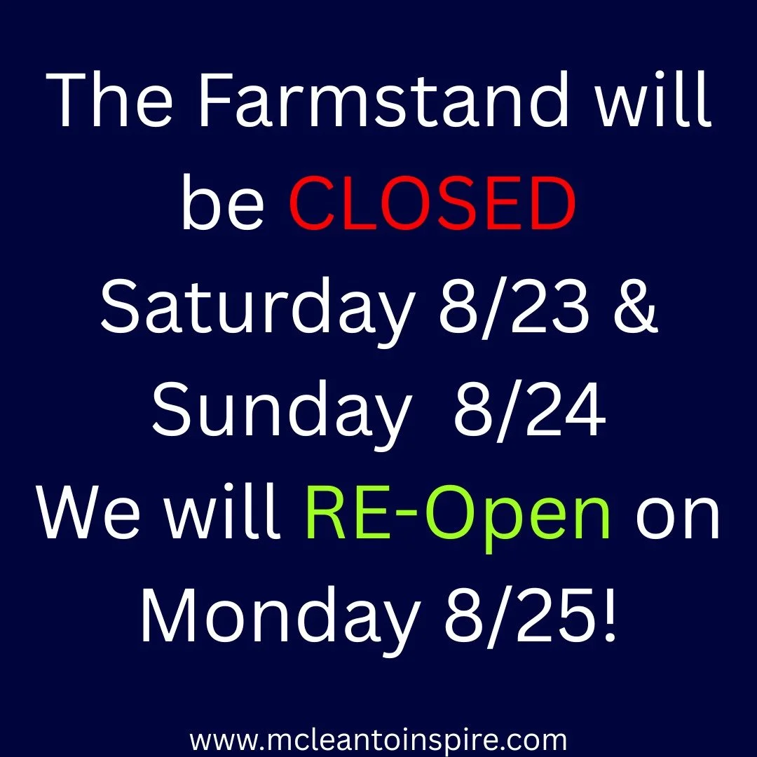 Thank you for your understanding!
Free Flower Friday is still scheduled to happen as normal tomorrow.
www.mcleantoinspire.com
#flowers #mcleantoinspire #farmstand #smallbusiness #mcleantoinspireflowerfarm
