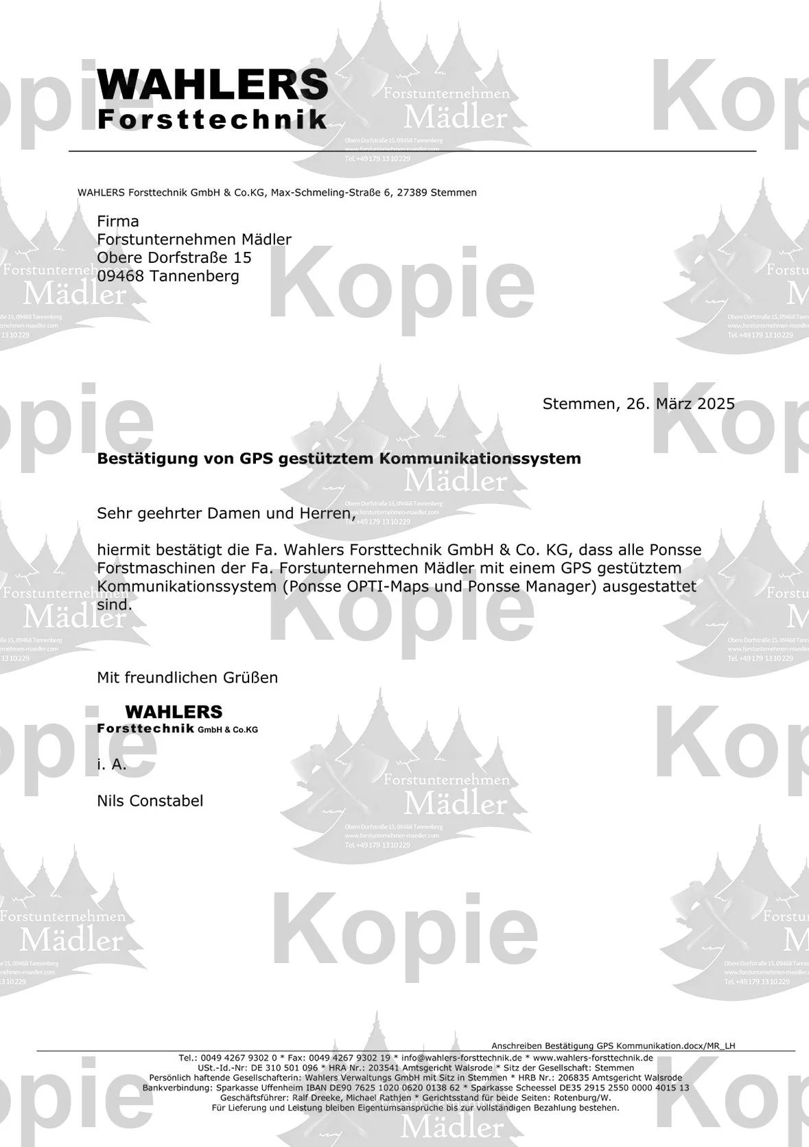 Bestätigung von GPS geschütztem Kommunikationssystem