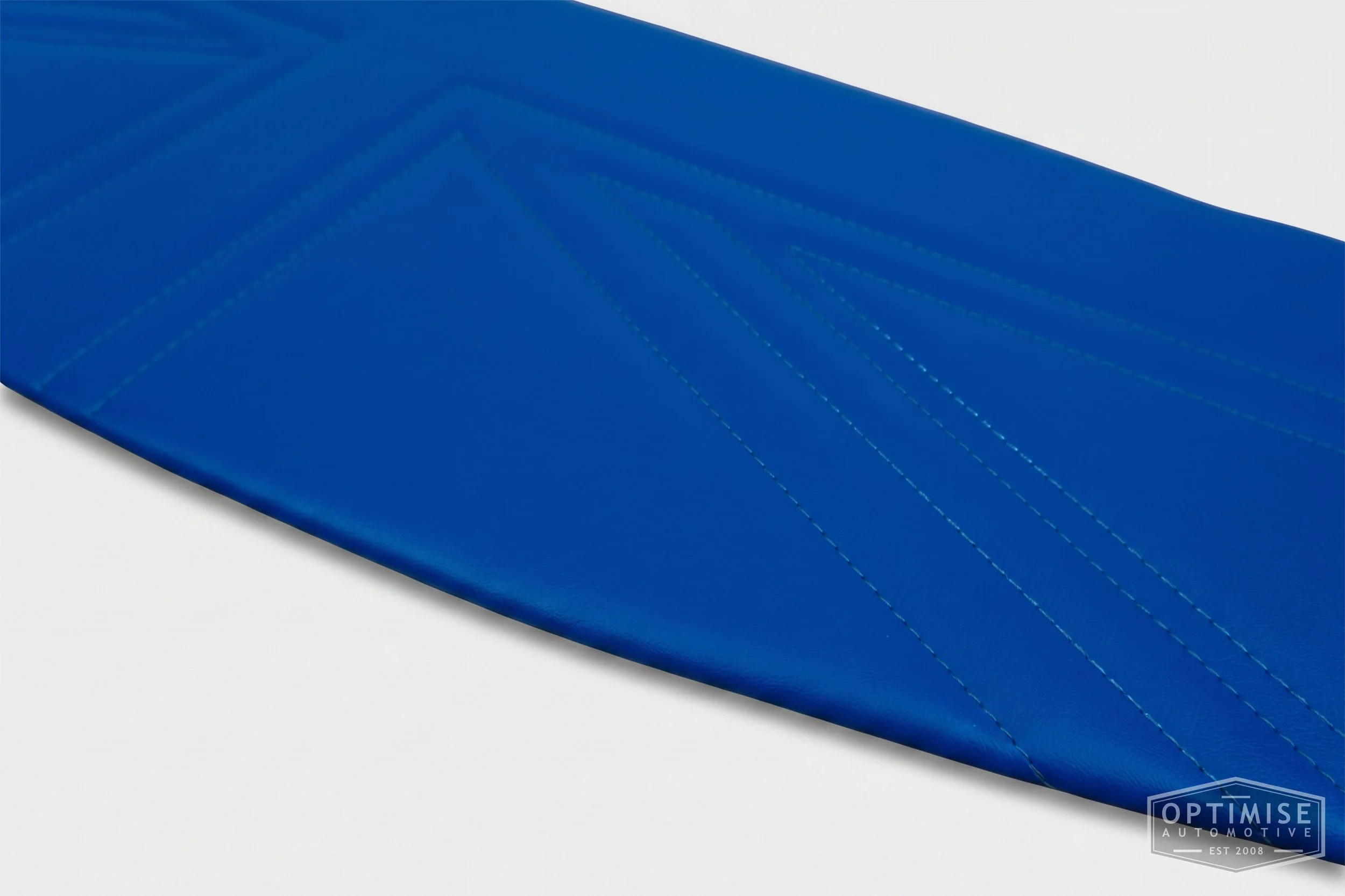 Classic Mini Union Jack parcel shelf board, trimmed in Royal blue vinyl leatherette with Royal blue stitching.