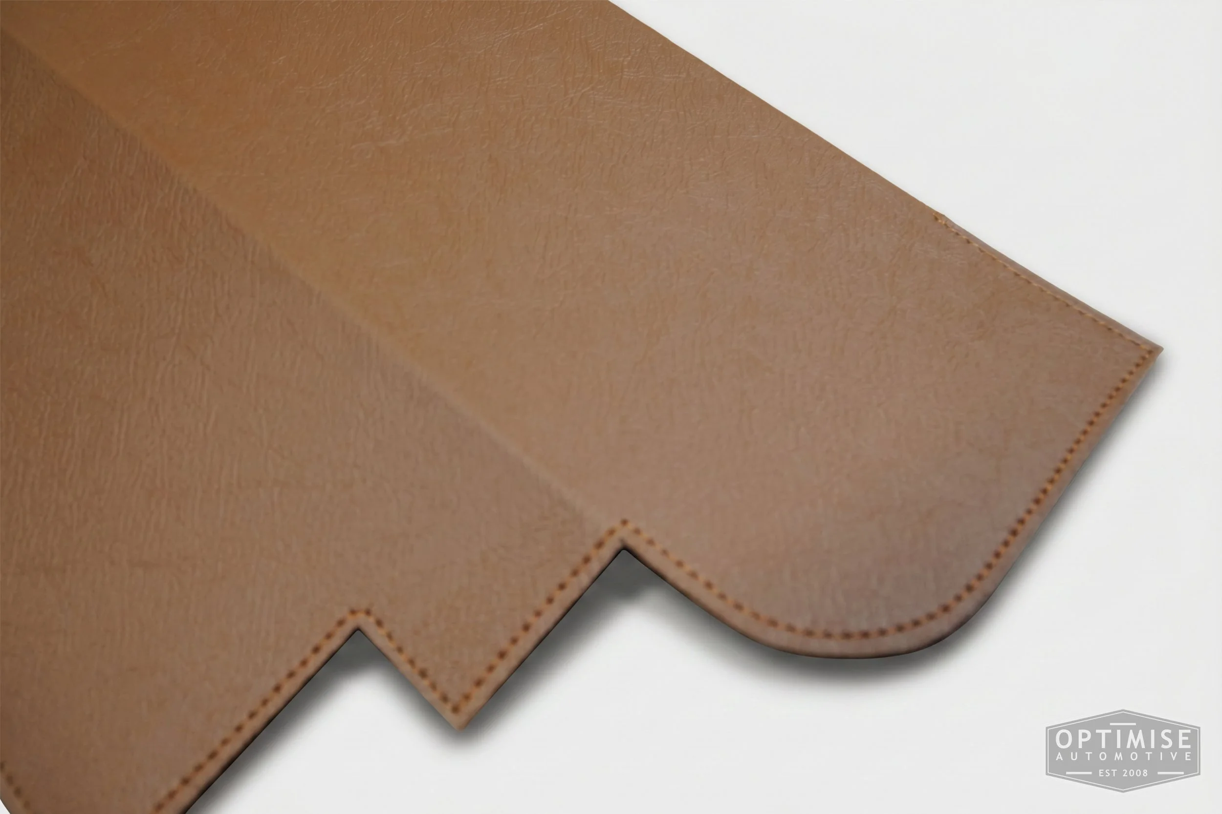 Classic Mini MK3 to MK6 rear pocket liners, trimmed in light brown (tan) leatherette.