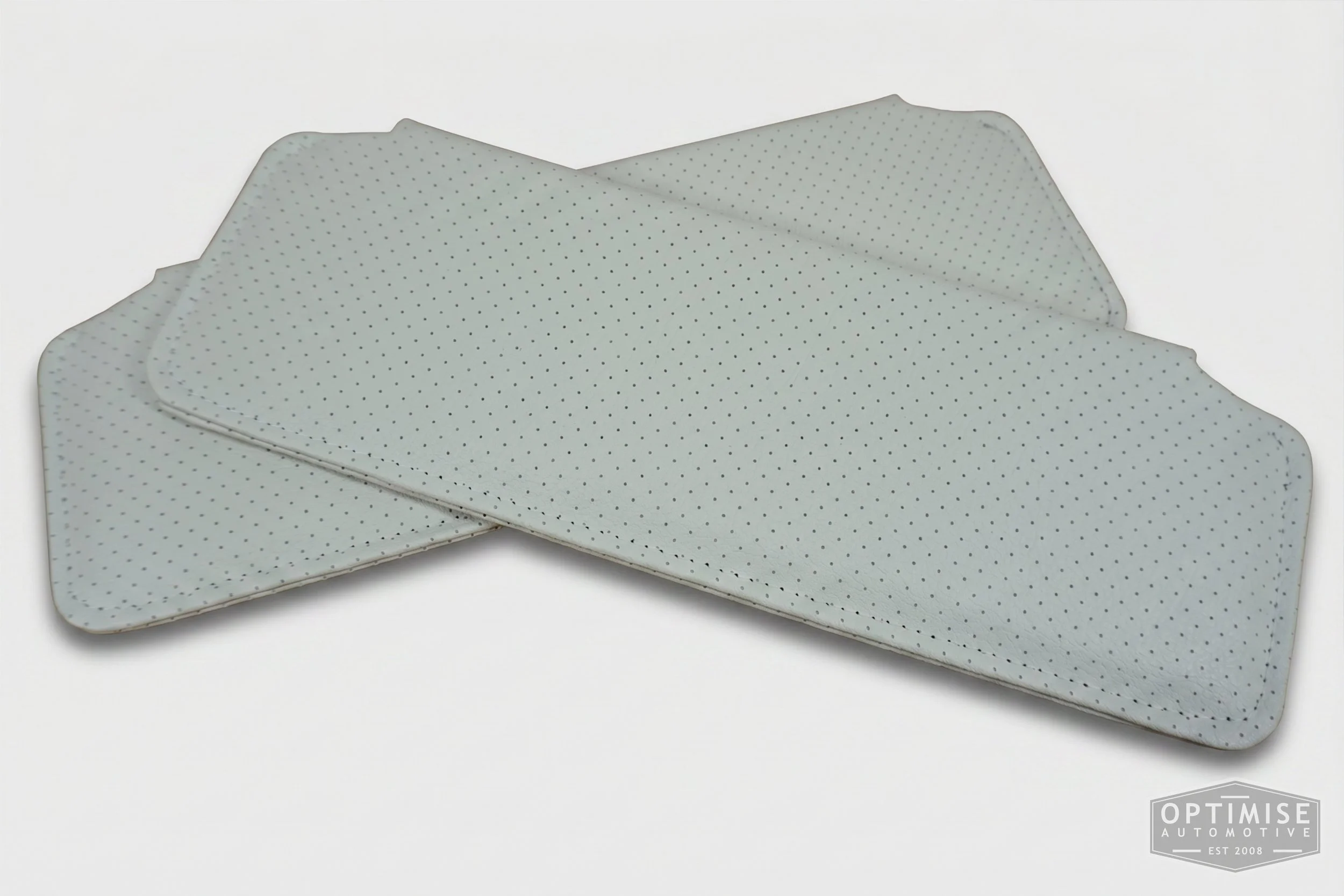 Classic Mini sun visor retrims, trimmed in white PVC perforate.