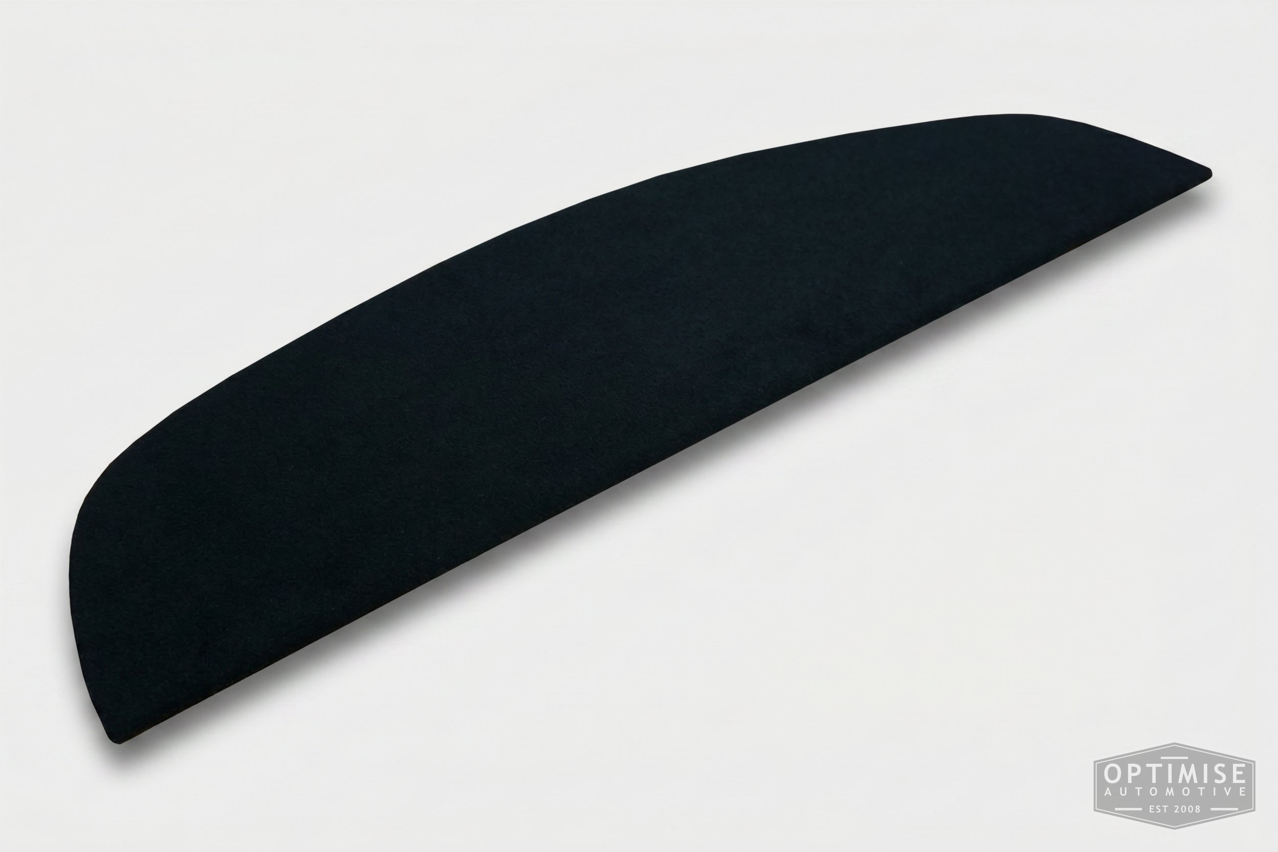 Classic Mini parcel shelf board, trimmed in black carpet.