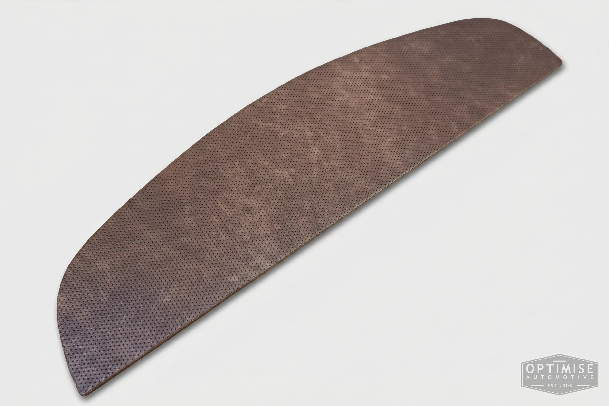 Classic Mini parcel shelf board, trimmed in light brown (tan) basketweave.
