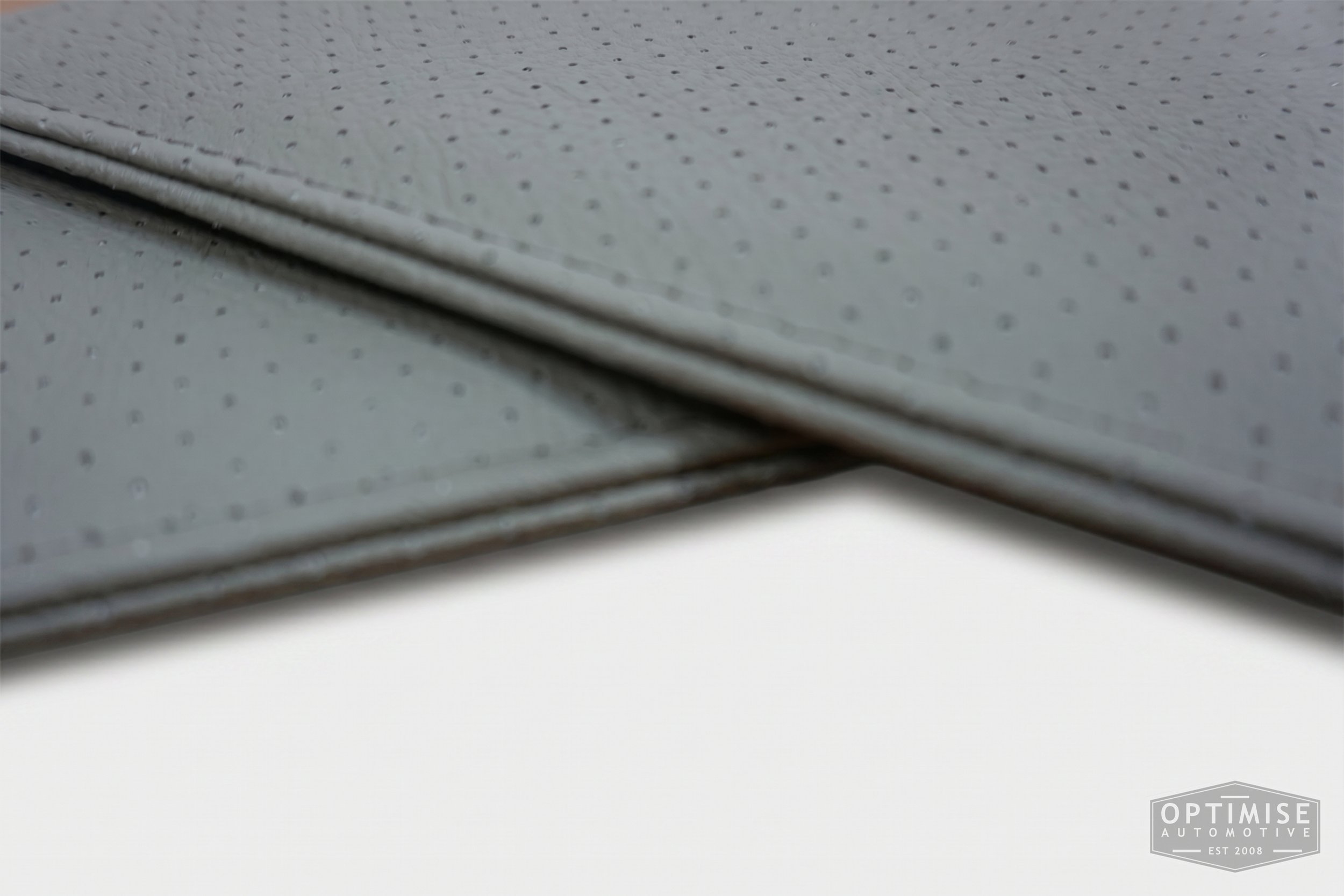 Classic Mini sun visor retrims, trimmed in grey PVC perforate.