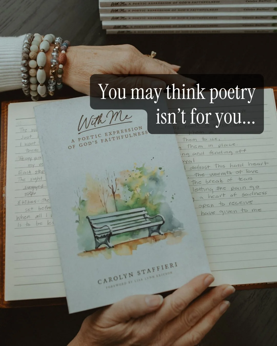 You can find all of these and more poems that will walk you through any season of life. You are not alone. Grab your copy of &ldquo;With Me&rdquo; today💜

#carolynstaffieripoetry #poemsoninstagram #faithpoetry #notalone