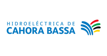 Logo of Hydroeléctrica de Cahora Bassa with a stylized water and three colored lines