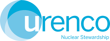Logo of Urenco, a nuclear stewardship company, featuring a stylized blue circle with layered shades and the word 'Urenco' in blue text.