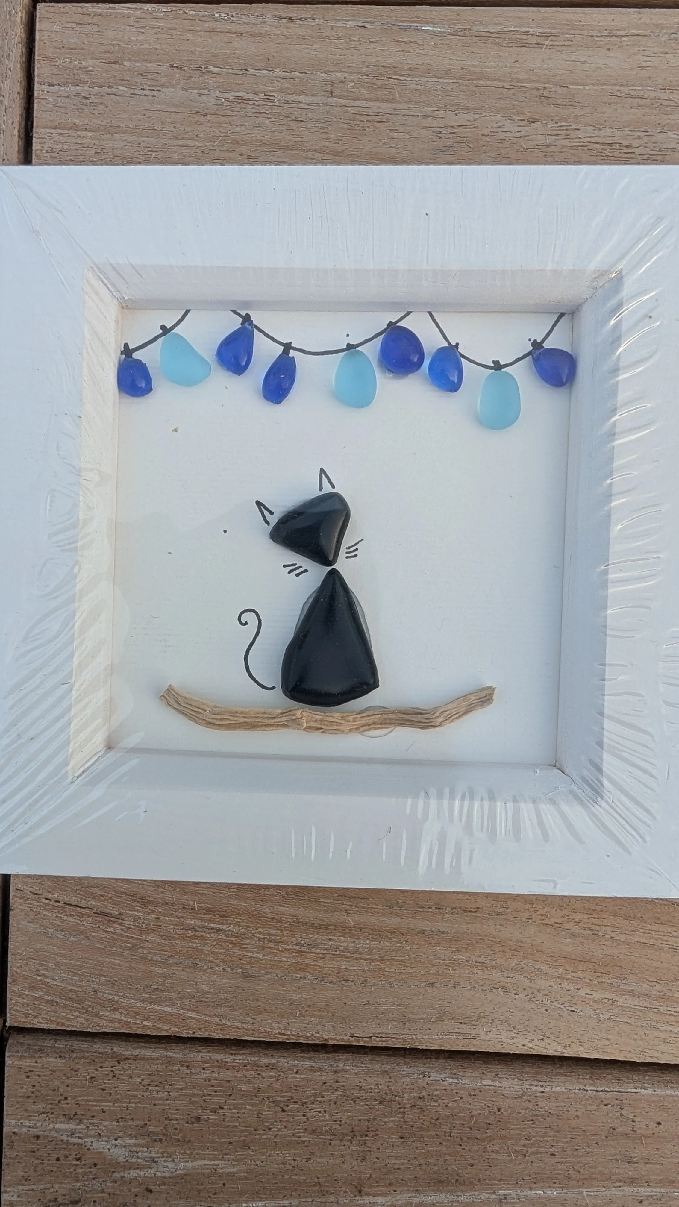 cat with partylights picture, £10