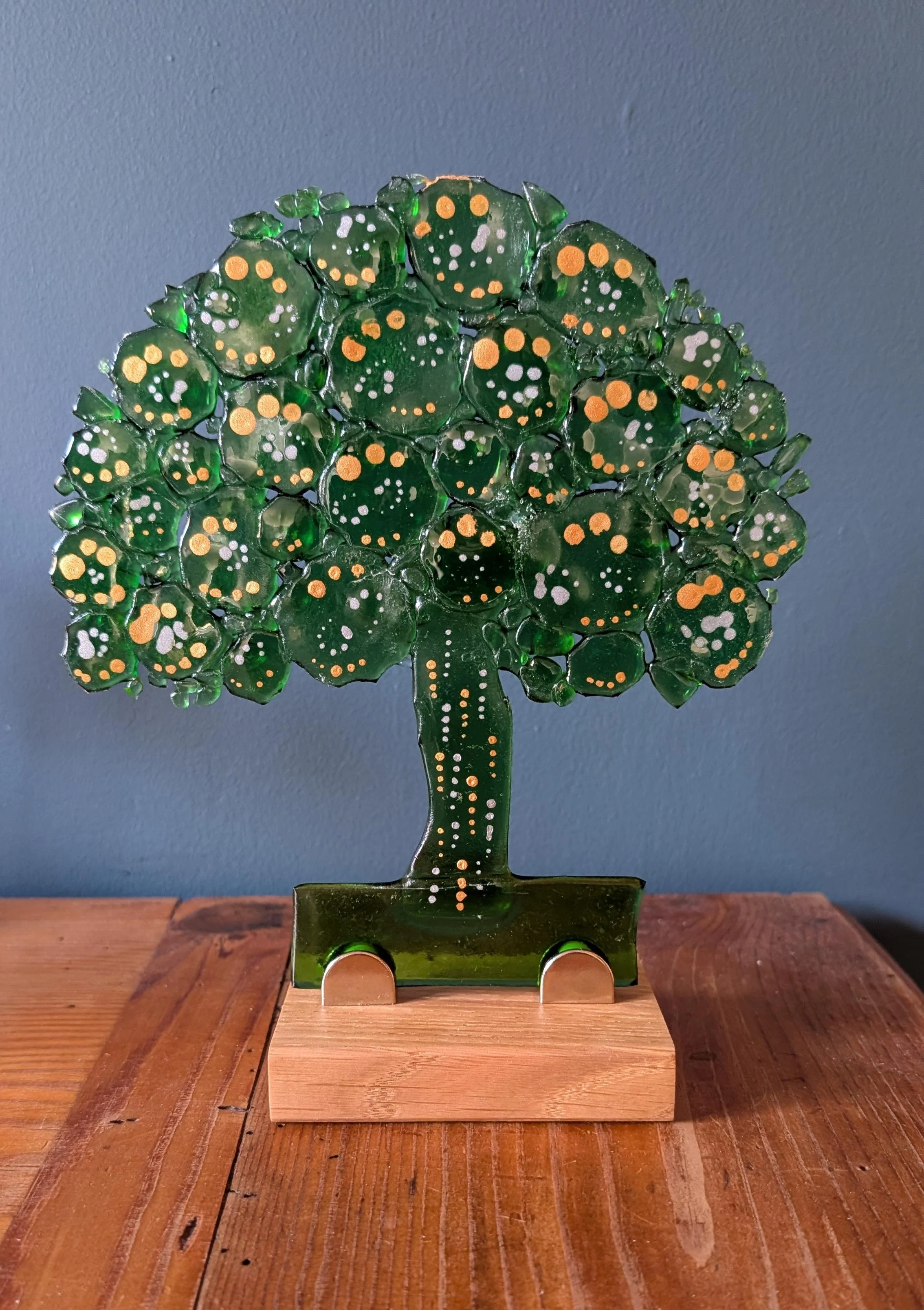 painted tree, green, small  £17