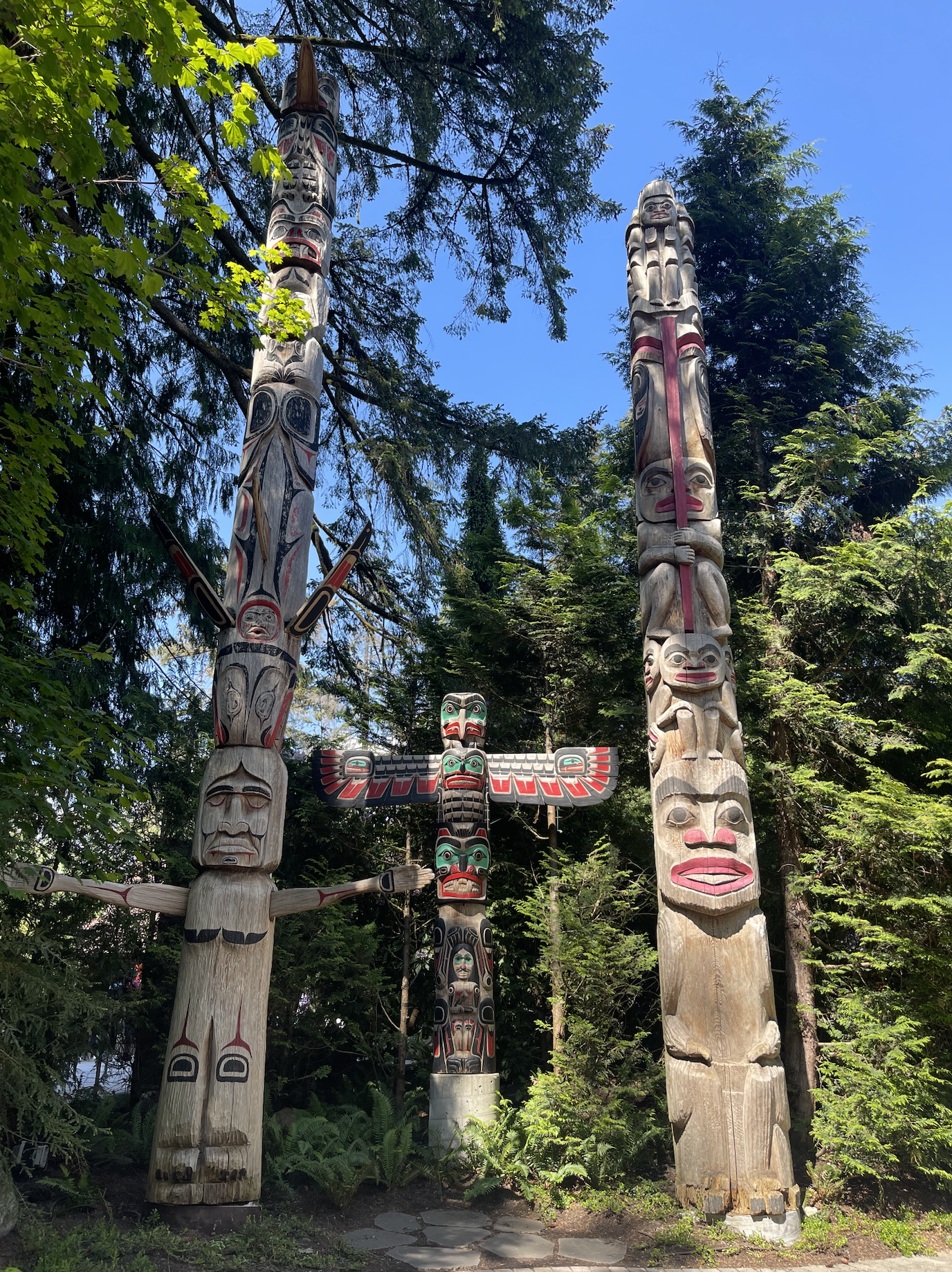 Los icónicos totems de Stanley Park.