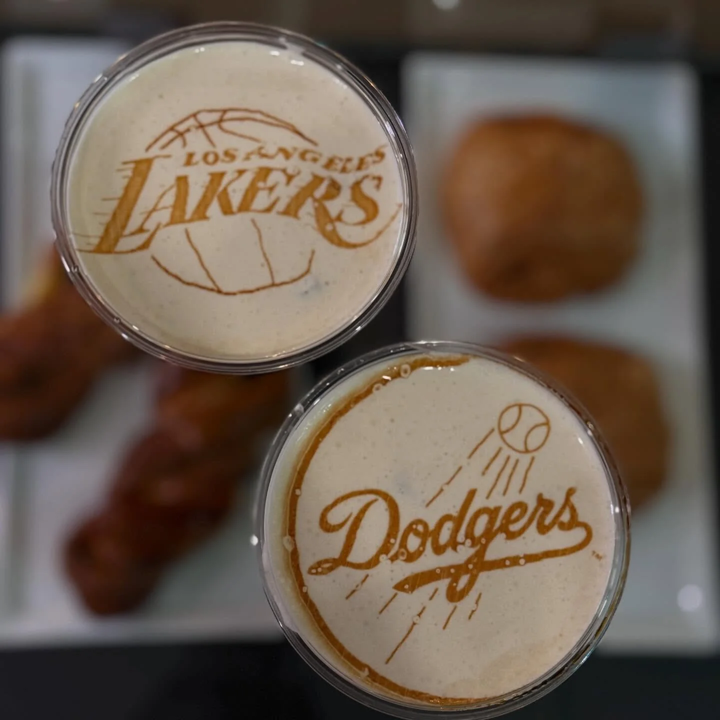 Team spirit tastes better in coffee form 😉☕️ Dodgers fans, add your blue pride before today&rsquo;s game!⚾️

#funny #trending #coffee #matcha #supportsmallbusiness