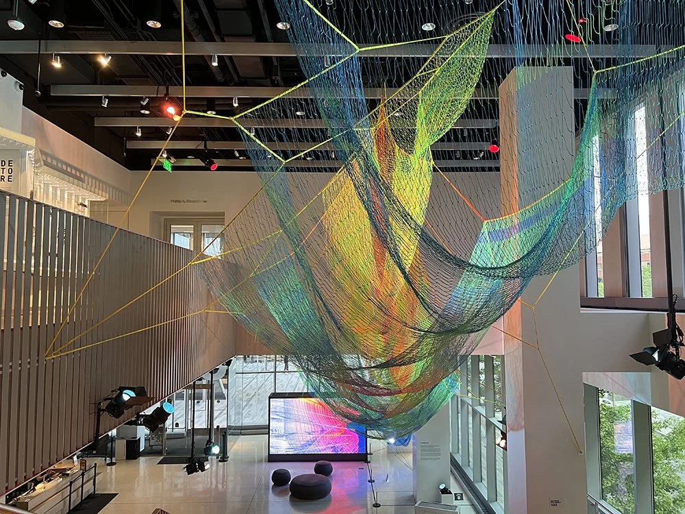 "Remembering the Future," an installation on climate, by Janet Echelman, MIT Museum www.echelman.com