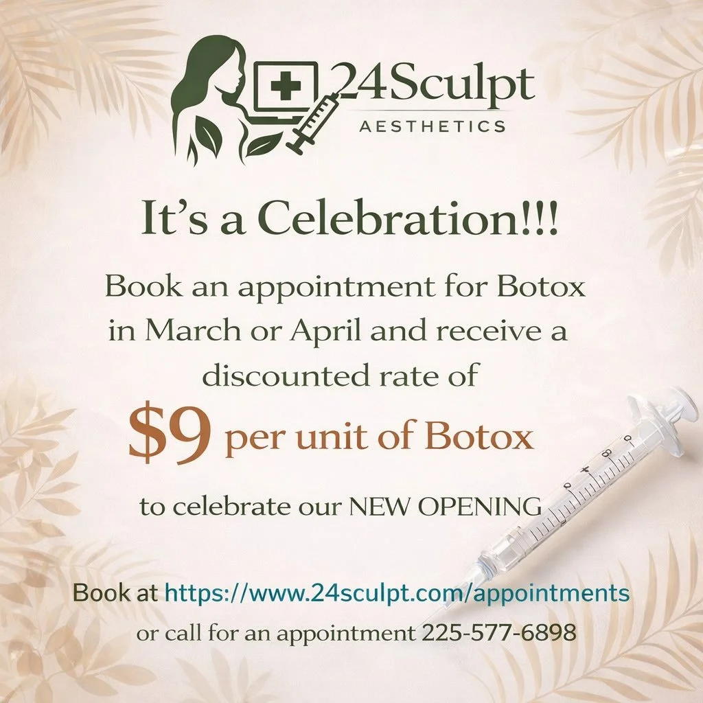 #24sculpt #batonrougeaesthetics #BotoxBatonRouge #newbusiness #botoxspecial