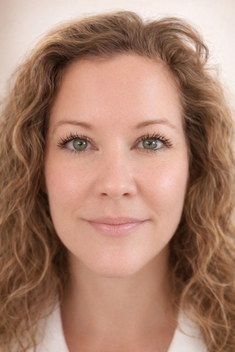 Woman's face for facial treatment mapping