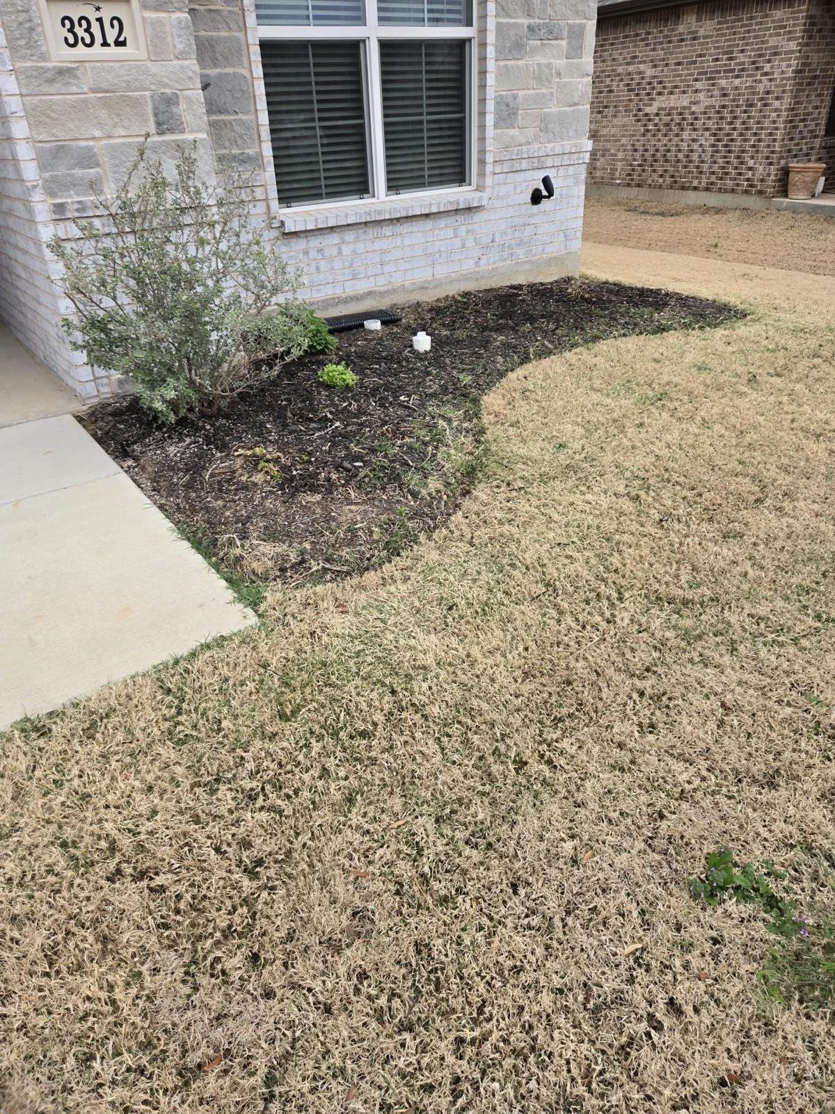 Curved Flower Bed Before