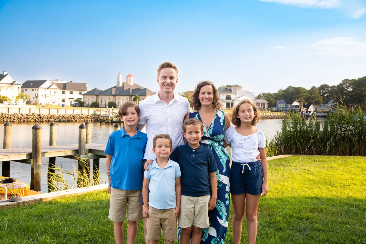 Family portraits at their vacation home near Maryland and Delaware beaches by Rayne Photography