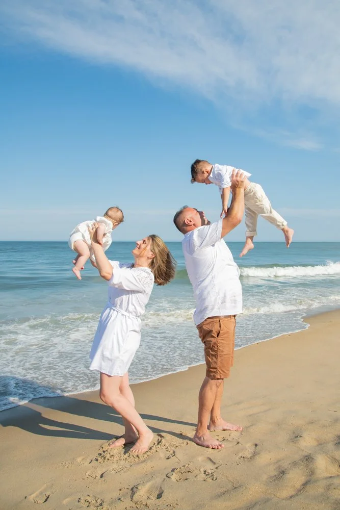 Fun times with the kids captured in beach family photo sessions in Ocean City, MD