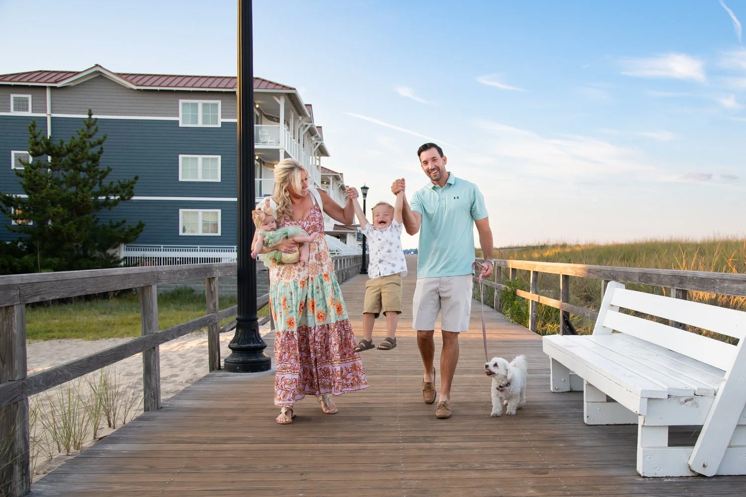 Family photos captured on the boardwalk in Bethany Beach