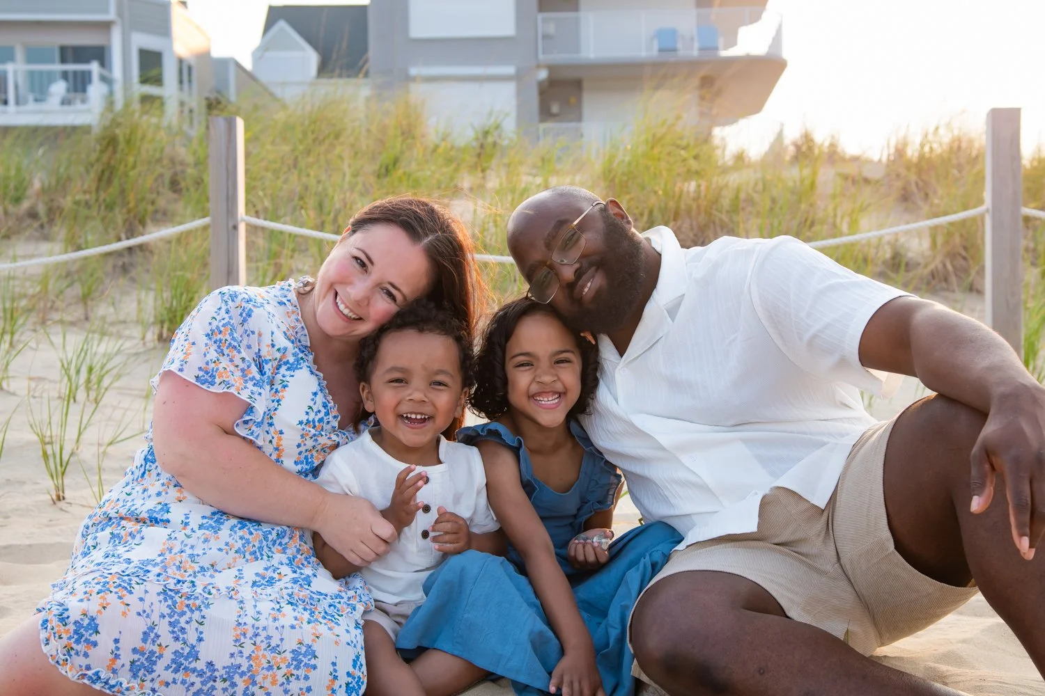 Professional family portraits taken on the beach in Ocean City, MD