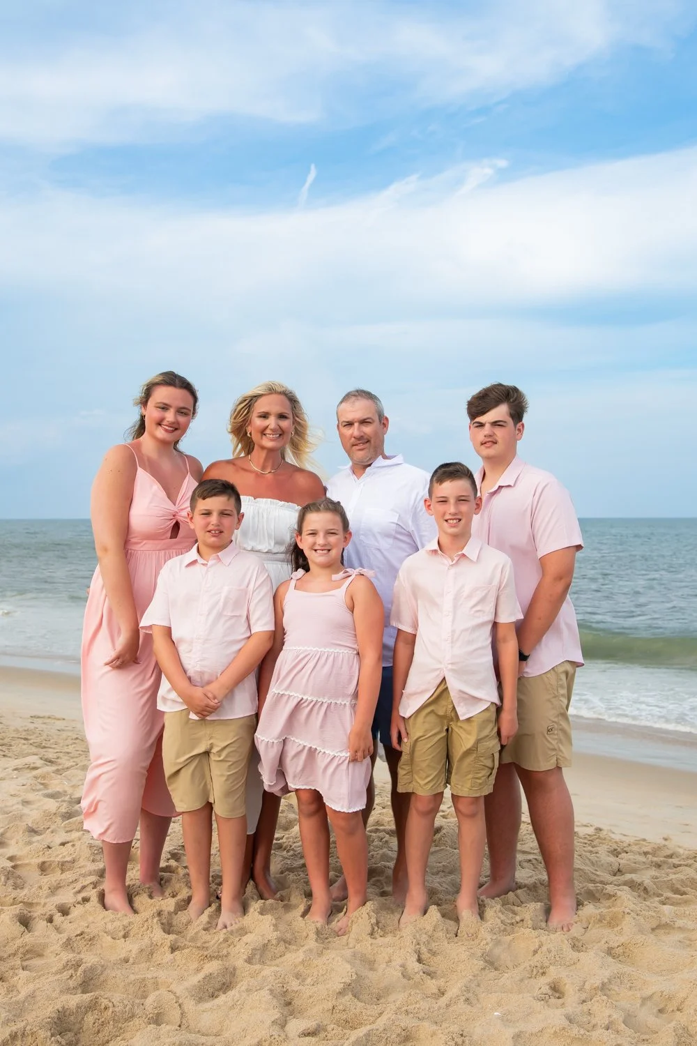 Wedding party portraits for weddings and elopements on the beach in Ocean City, MD by Rayne Photography