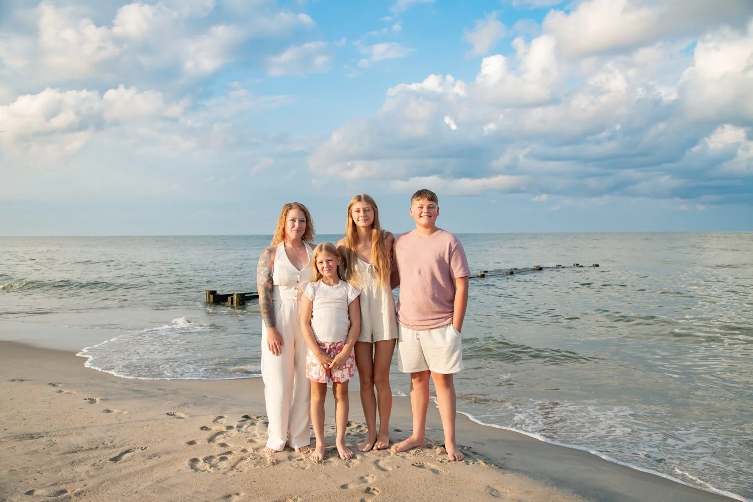 Family photos on the beach in Rehoboth Beach, Delaware 