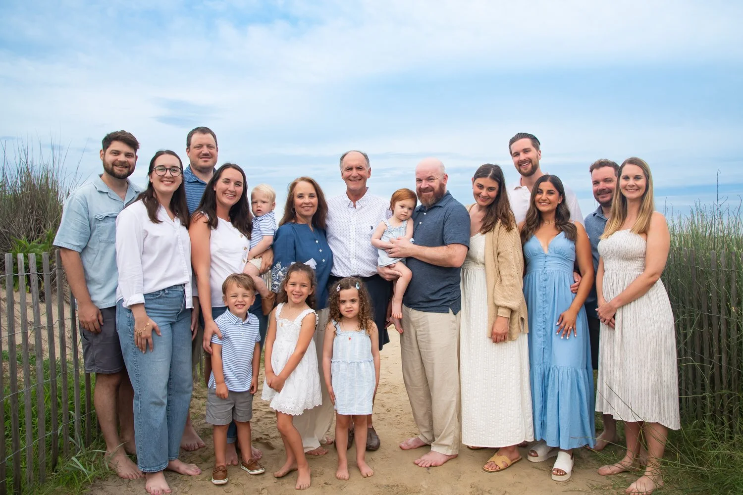 Extended family portrait sessions on the beach in Ocean City