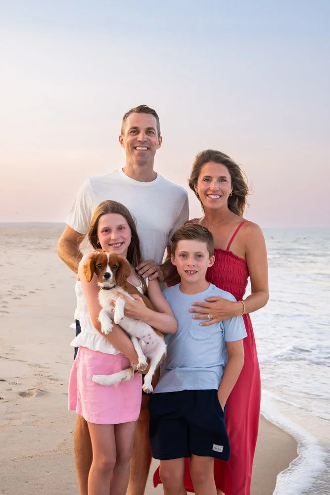 Sunset golden hour photo sessions with the family on MD and DE beaches