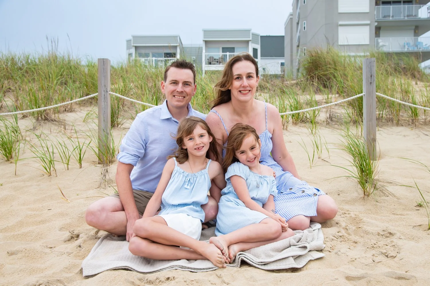 Family pictures taken on the beach in Ocean City, MD