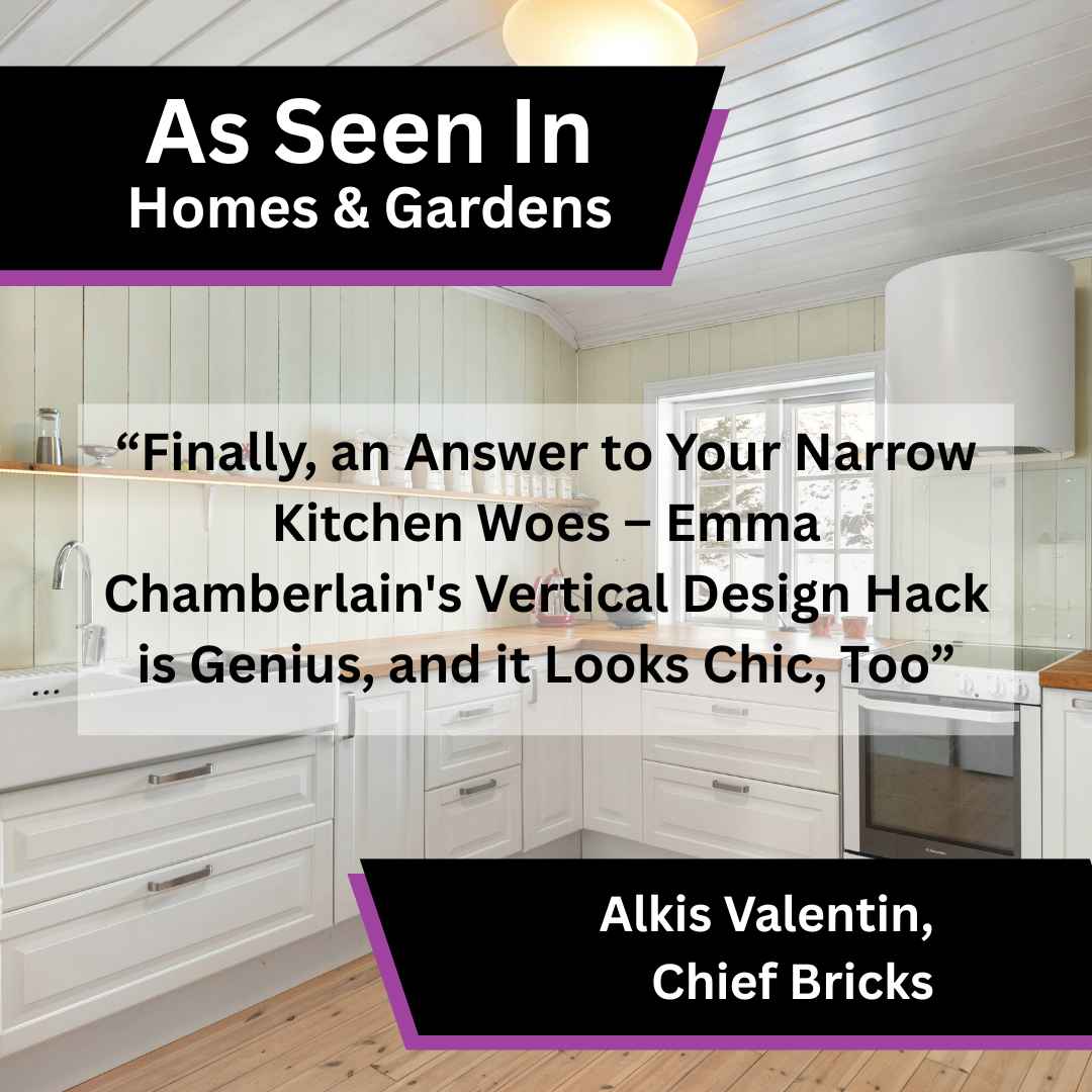 Chief Bricks Shares Narrow Kitchen Design Advice in Homes &amp; Gardens