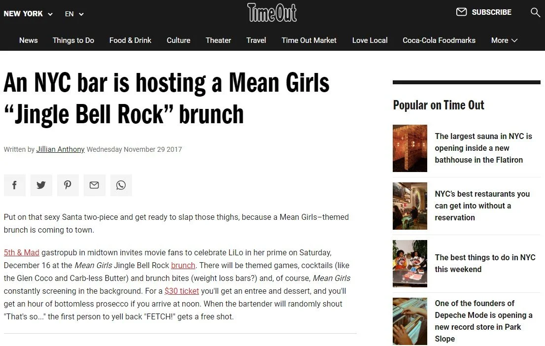 Time Out Jingle Bell Rock Brunch