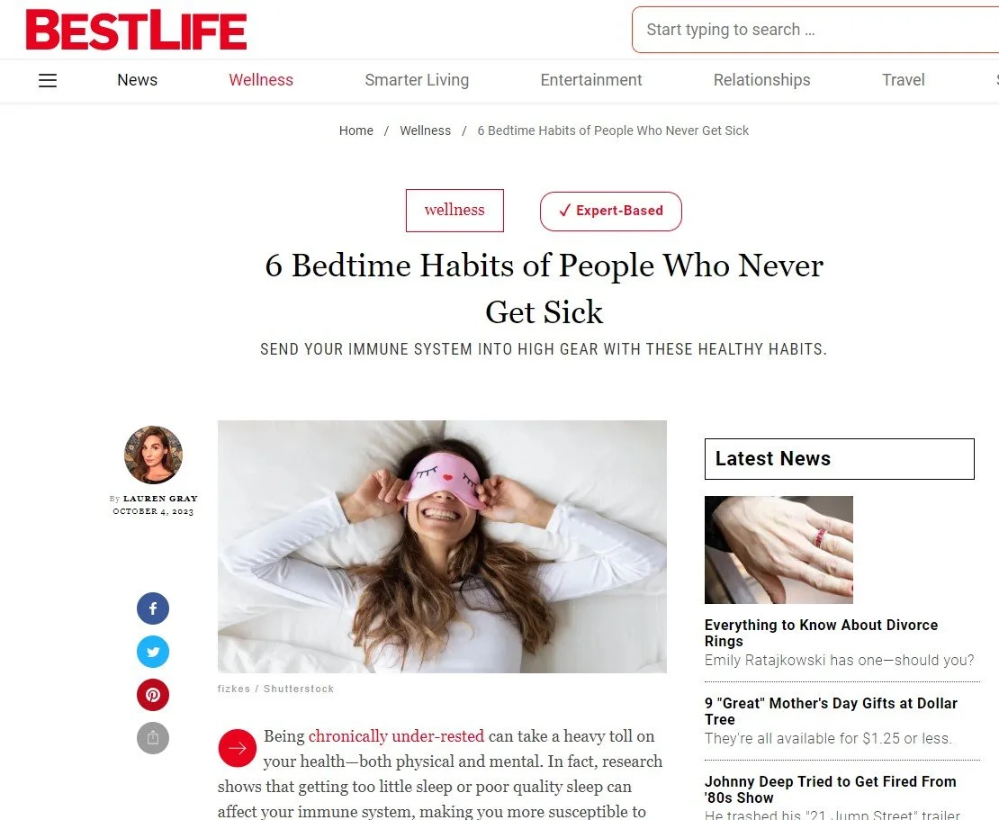 Best life Bedtime habits
